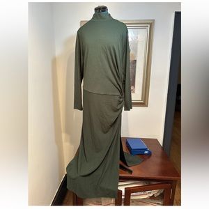 Studio Park x Shawn Killinger Green Stretch Long Sleeves Mock-Neck Dress Sz XLP